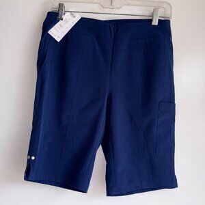 NWT CHICO'S Zenergy Neema Walking Shorts Size 000 =US Size 0 Tonga Navy